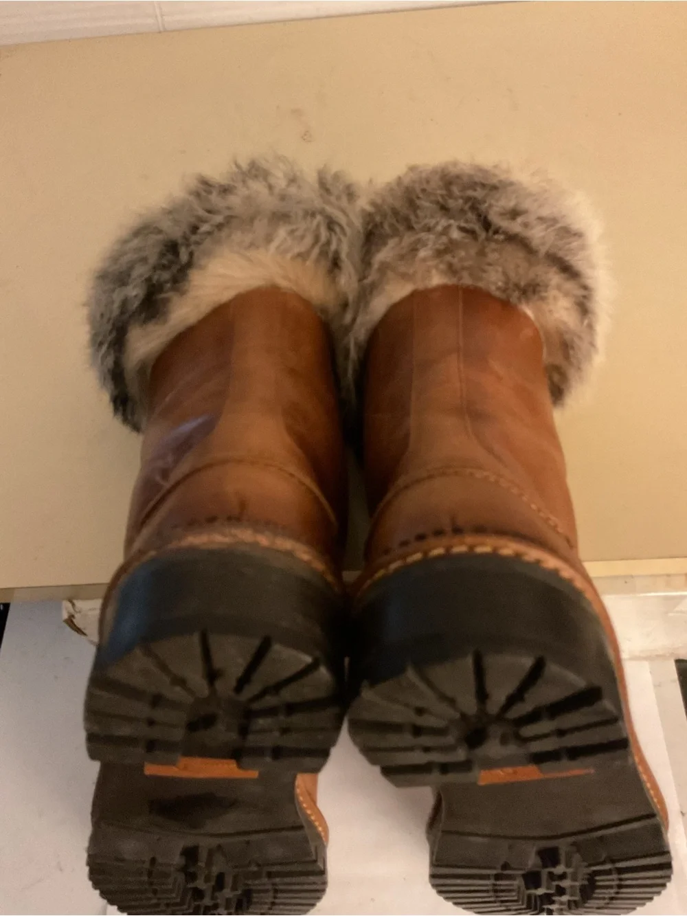 Massimo Dutti women Leather fur combat boots US 6